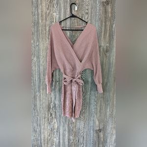 Pink Bodycon Sweater Dress